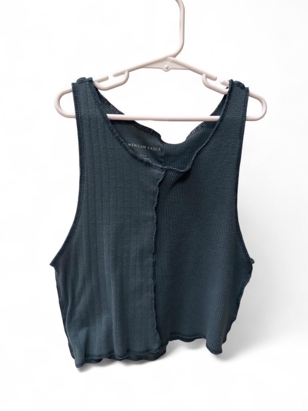 American Eagle Outfitters teal ribbed crop top